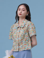 將圖片載入圖庫檢視器 Lara Top / Lara 是個比利時女孩短版細節襯衫 印花 粉橘