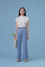 將圖片載入圖庫檢視器 Joan Trousers / Joan 熱愛甜點和動漫 復古質感直筒長褲 綠格子 藍色