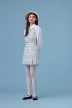 將圖片載入圖庫檢視器 Cath Skirt / Catherine喜歡復古口袋鈕釦短裙 藍花花 卡其