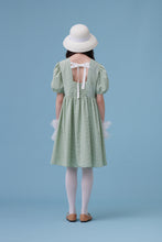 將圖片載入圖庫檢視器 品牌經典 Apricot Dress 綠格色 / 有如夏天第一口杏桃般的青澀 蝴蝶結綁帶澎袖洋裝