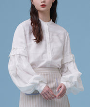 將圖片載入圖庫檢視器 Cloud Blouse / Cloud 芸喜歡用底片紀錄旅行 澎袖長款設計襯衫 藍天 白雲