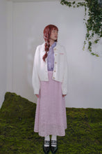 將圖片載入圖庫檢視器 Susana Sheer Skirt 輕奢羽毛長裙 米白 粉紅