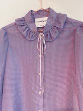 將圖片載入圖庫檢視器 Lisa Blouse 藍格子烏干紗長袖襯衫