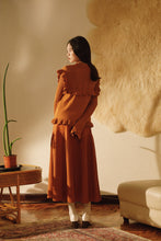 將圖片載入圖庫檢視器 Sunset Knit Skirt 針織花瓣圓裙夕陽紅