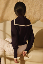 將圖片載入圖庫檢視器 Apricot Sailor Knit Top 軟呢水手領針織上衣