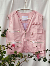 將圖片載入圖庫檢視器 Jun Vest/ 均是一個中性的少女 多口袋功能工裝背心夢想版本 粉色
