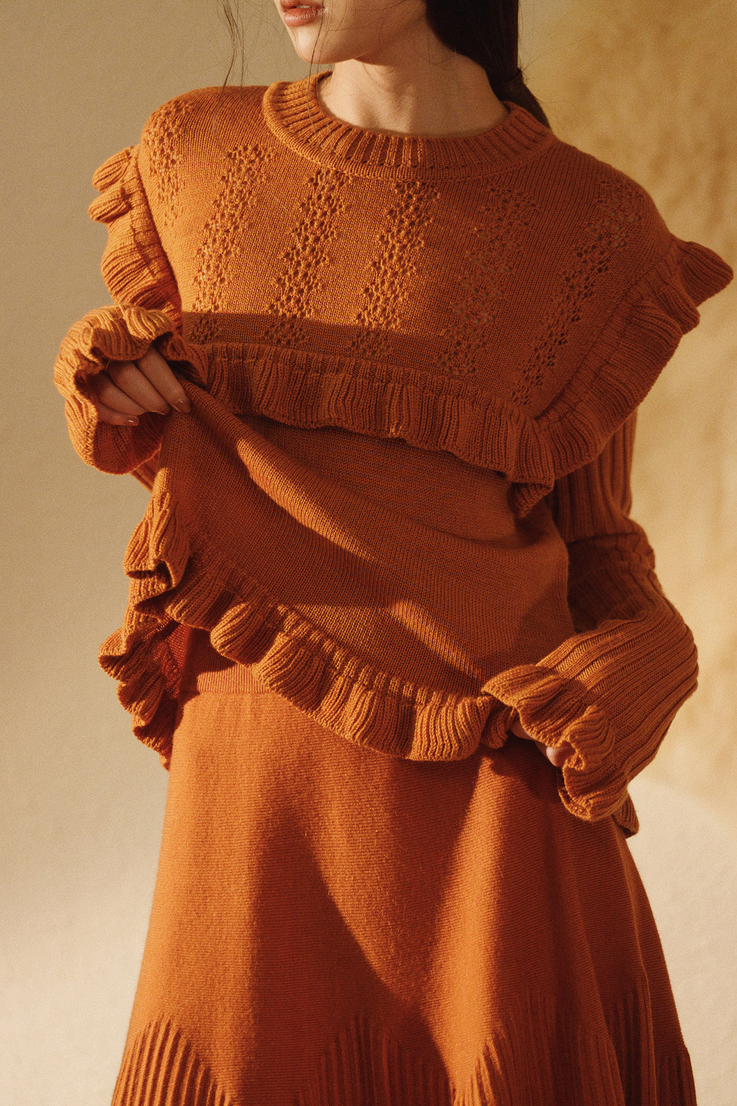 Sunset Knit Sweater 純羊絨針織細節毛衣